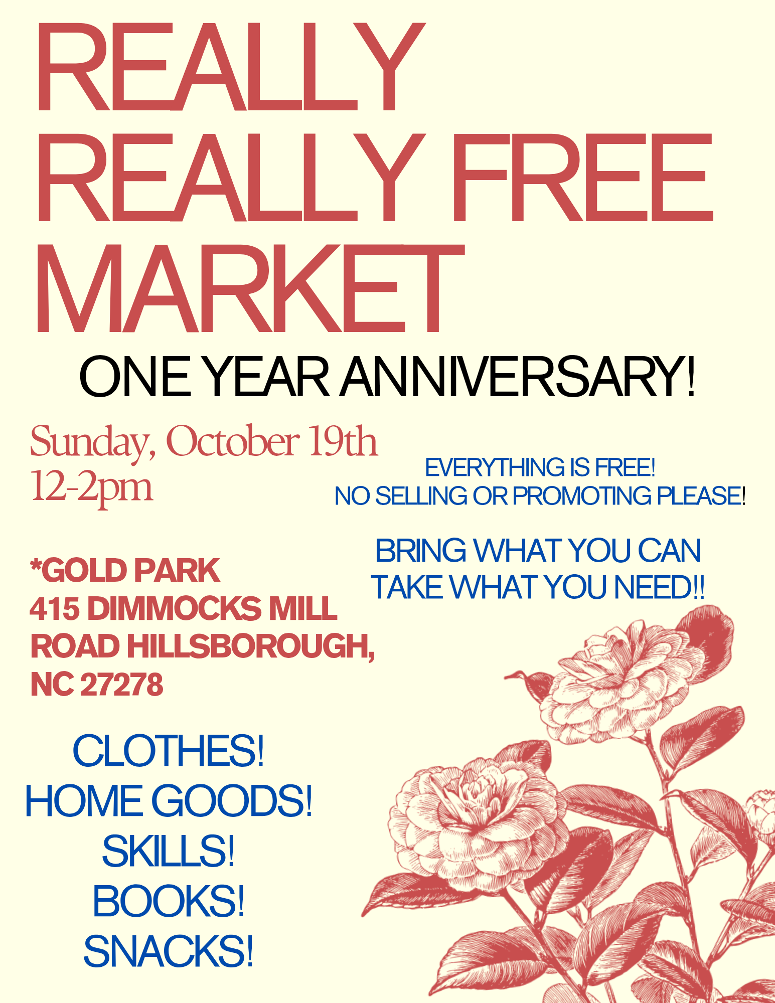 Really Really Free Market 1 Year Anniversary AT GOLD PARK!